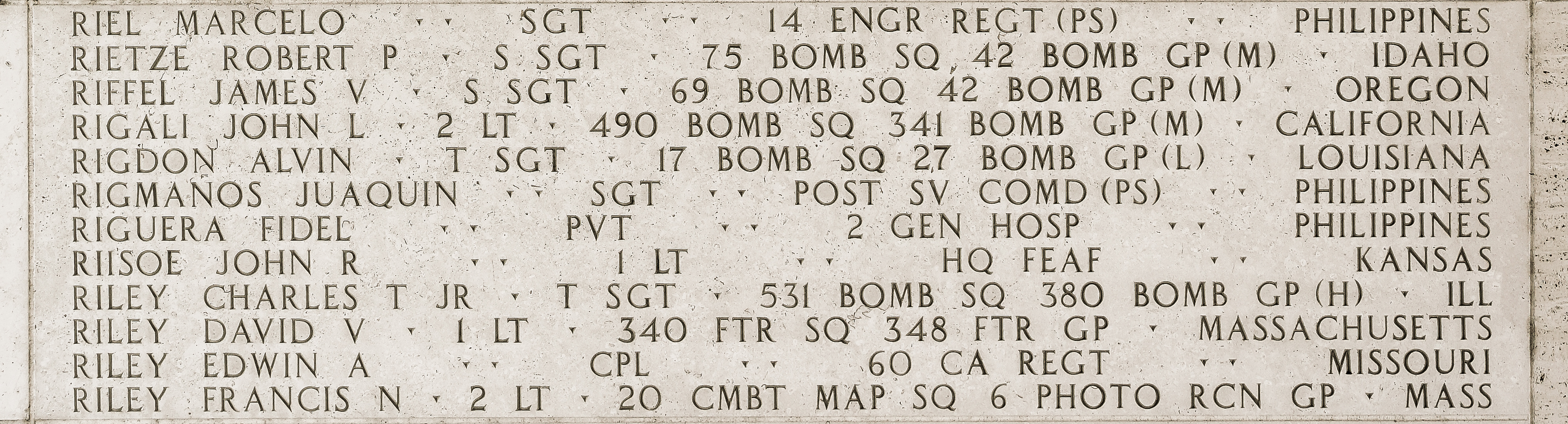 Alvin  Rigdon, Technical Sergeant